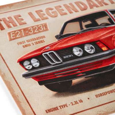 BMW Blechschild E-21 (rot, 15x20)